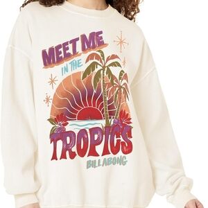 Billabong Cream Tropical Graphic Pullover